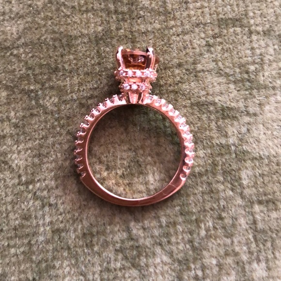 NWOT STERLING SILVER ROSE GOLD AMBER RING, 5-1/2 - Picture 3 of 7